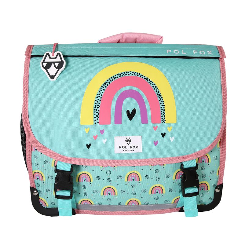 3663842008855-Cartable 35 cm Rainbow- 2 compartiments- vert turquoise-  Pol Fox-P_405225985_4-3