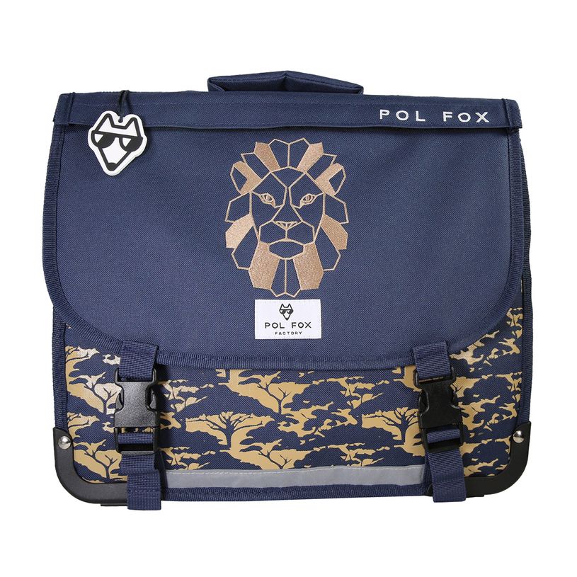 3663842009012-Cartable 38 cm Lion- 2 compartiments- marine-  Pol Fox-P_405225994_1-0