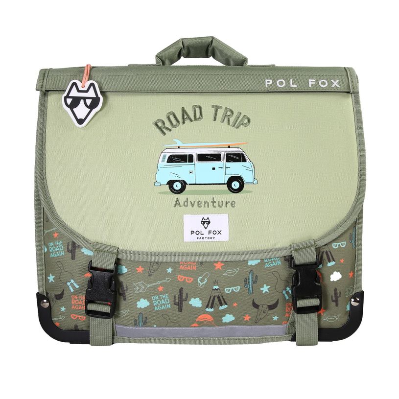 3663842009111-Cartable 38 cm Road Trip- 2 compartiments- vert-  Pol Fox-P_405226003_1-0