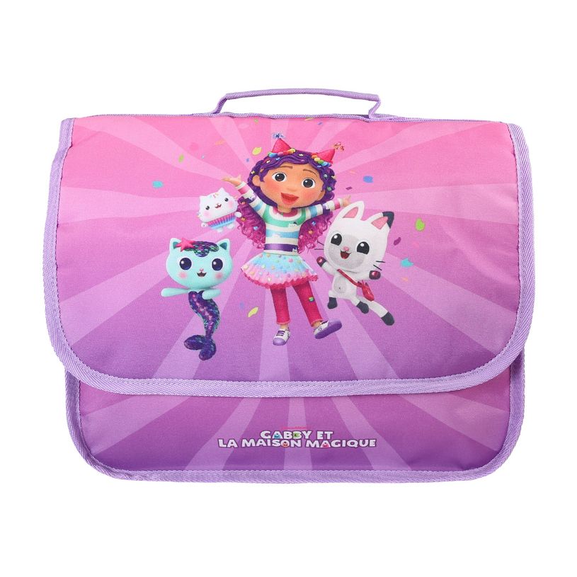 3666311031781-Cartable Gabby et la maison magique - 32cm -  1 compartiment - violet - Bagtrotter-P_405226150_1-0