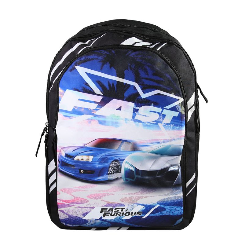 3666311028781-Sac a dos  Fast and Furious - 46cm -  2 compartiments - noir - Bagtrotter-P_405226240_1-0