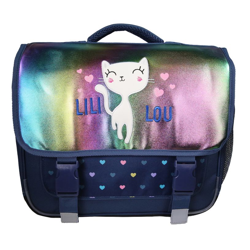 3666311028637-Cartable Lili Lou - 38cm -  2 compartiments - marine - Bagtrotter-P_405226245_1-0