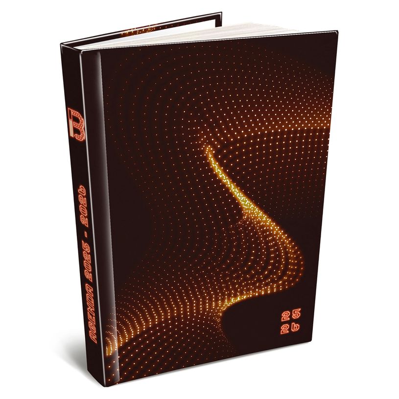3592930025927-Agenda RDC reliure intégra année scolaire BOUCHUT "Techno" 12,5 x 17,5 cm coloris orange-P_405227445_1-0