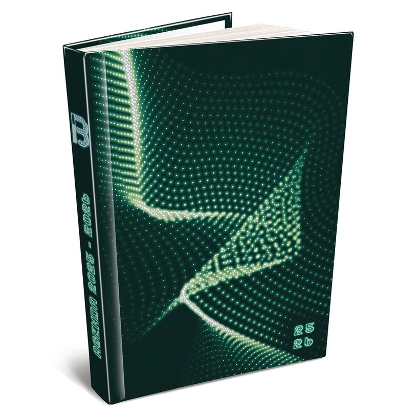 3592930025934-Agenda RDC reliure intégra année scolaire BOUCHUT "Techno" 12,5 x 17,5 cm coloris vert P-P_405227446_1-0