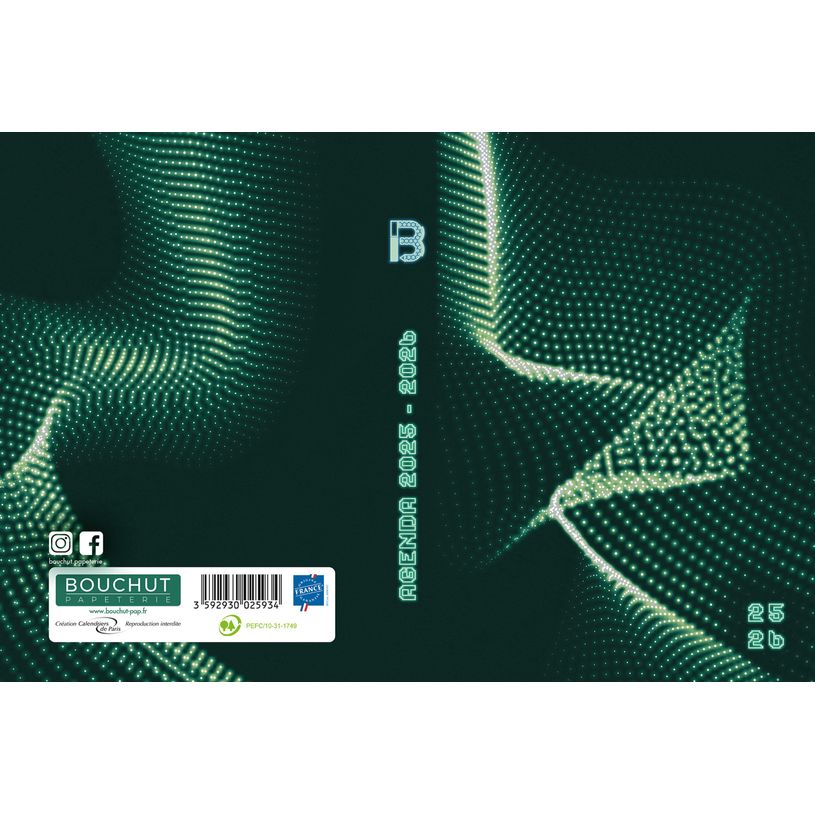 3592930025934-Agenda RDC reliure intégra année scolaire BOUCHUT "Techno" 12,5 x 17,5 cm coloris vert P-P_405227446_2-1