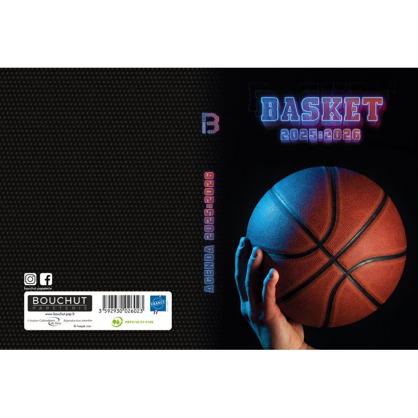 3592930026023-Agenda RDC reliure intégra année scolaire BOUCHUT "Basket" 12,5 x 17,5 cm PEFC 70 %-P_405227454_2-1
