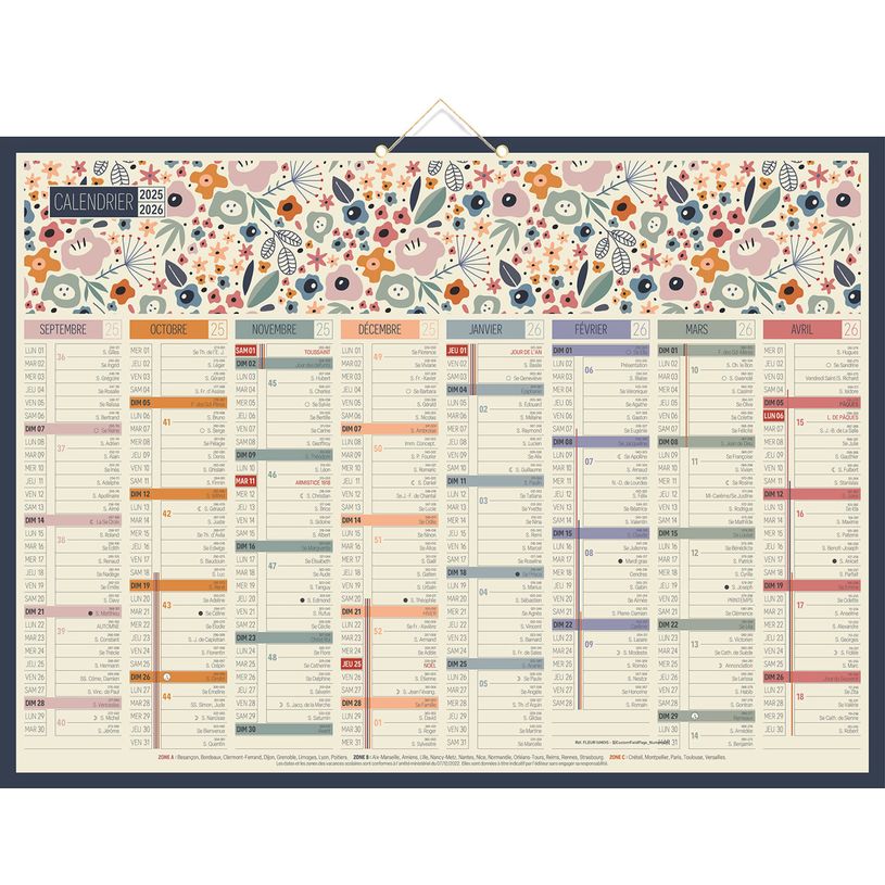 3592930026283-Calendrier bancaire illustré BOUCHUT 16 Mois  40,5 x 55 cm Pefc 70 %-P_405227467_1-0