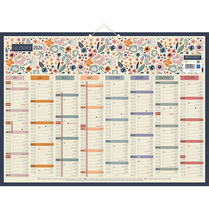 3592930026283-Calendrier bancaire illustré BOUCHUT 16 Mois  40,5 x 55 cm Pefc 70 %-P_405227467_2-1