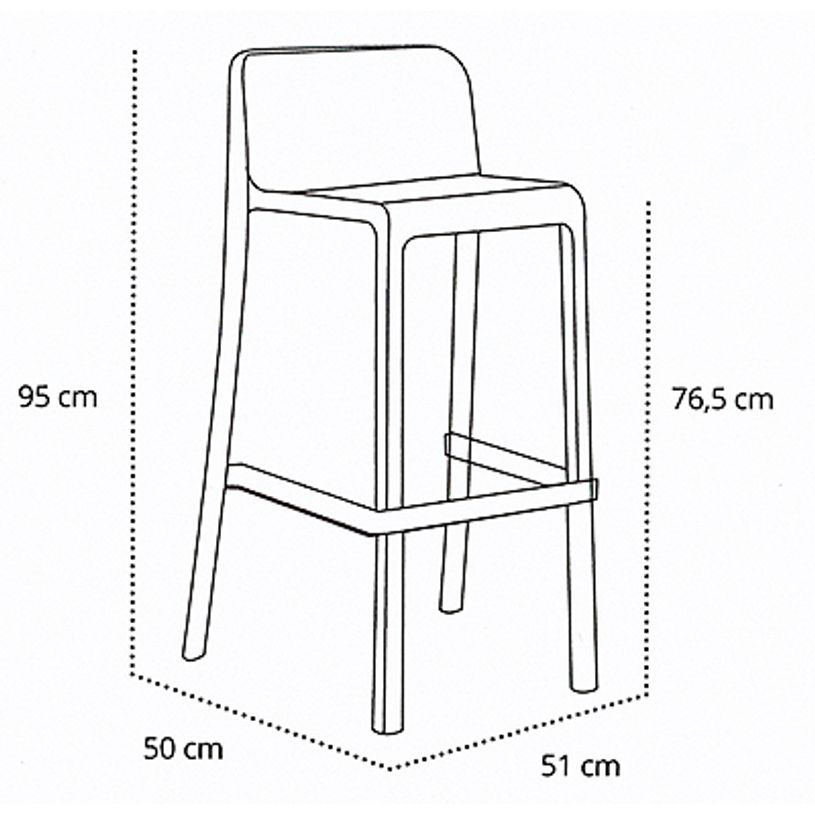 8414376807637-Tabouret haut empilable ATTIC - Ezpeleta professionnel - Moutarde-P_405227947_4-3