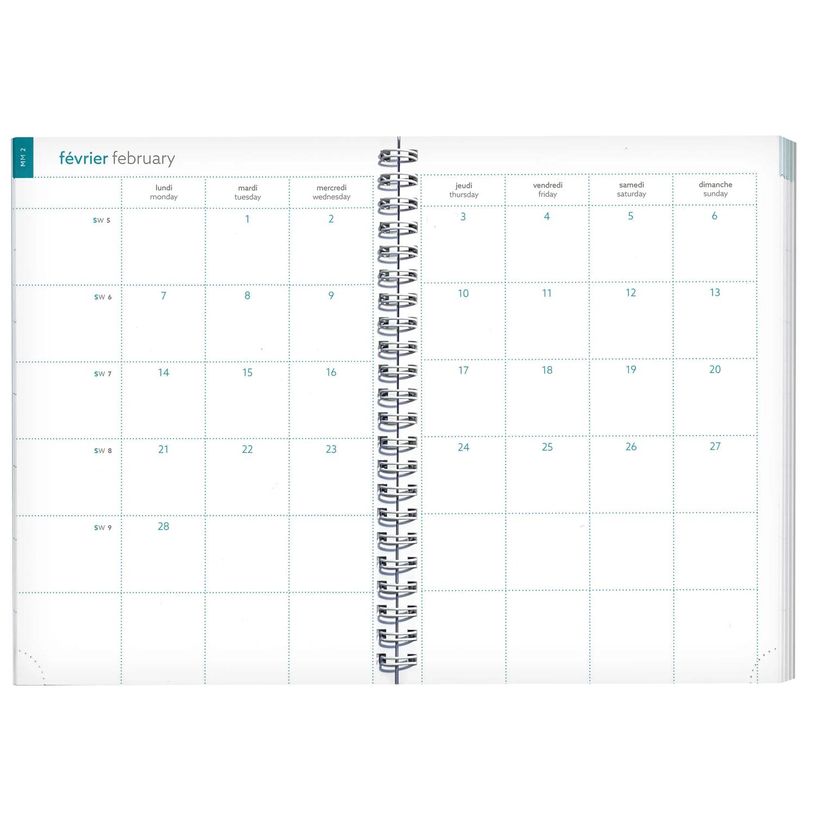 3660942087520-Agenda de bureau spiralé 16 mois Léo - 1 semaine sur 1 page - 15 x 21 cm - beige - Exaco-P_405228049_4-3