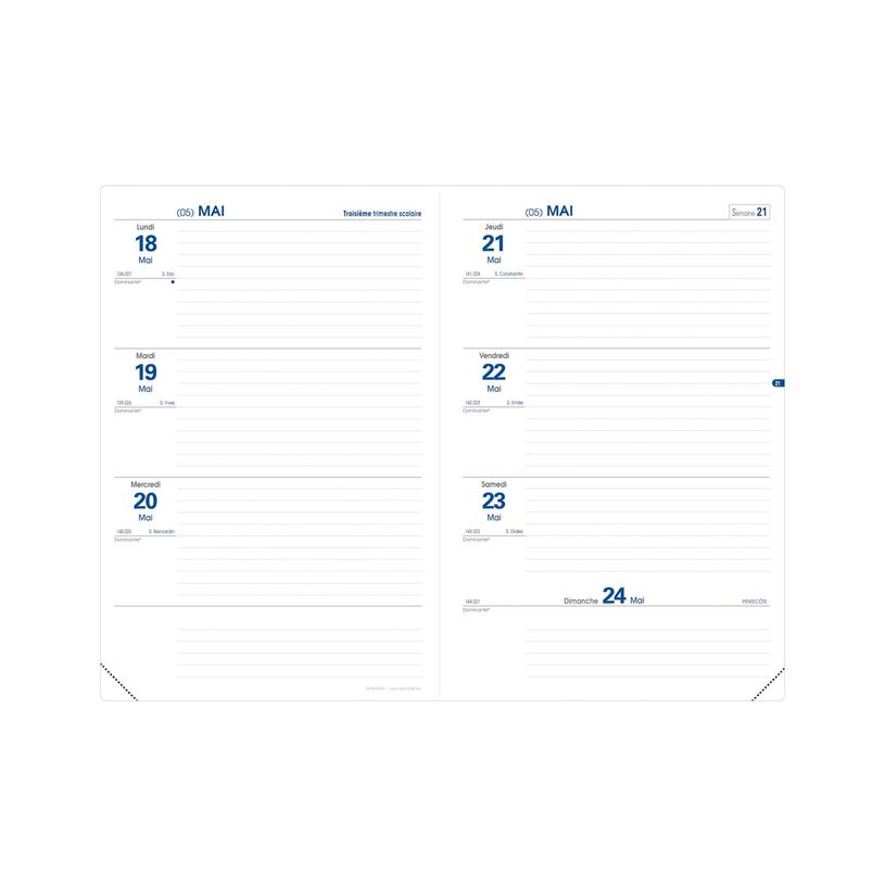 3371010414130-Recharge pour agenda 2024-2025 - semainier - 16 x 24 cm - blanc - Quo Vadis Texthebdo-P_405228244_3-0