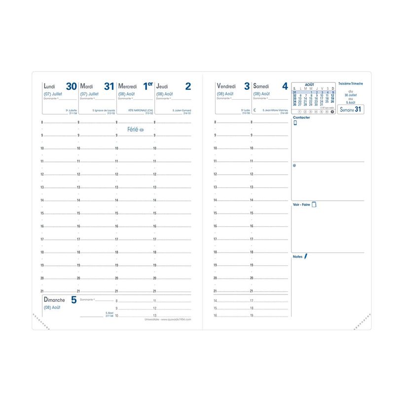 3371010126095-Recharge pour agenda 2024-2025 - semainier - 10 x 15 cm - blanc - Quo Vadis Universitaire-P_405228246_2-0