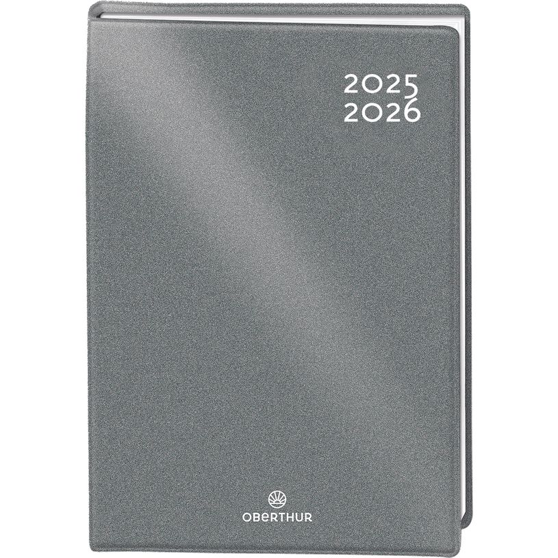 3664447195810-Agenda Gomme métallisé - 1 jour par page - 12,5 x 17,5 cm - argent - Oberthur-P_405228436_1-0