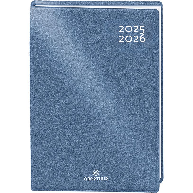 3664447195827-Agenda Gomme métallisé - 1 jour par page - 12,5 x 17,5 cm - bleu - Oberthur-P_405228437_1-0