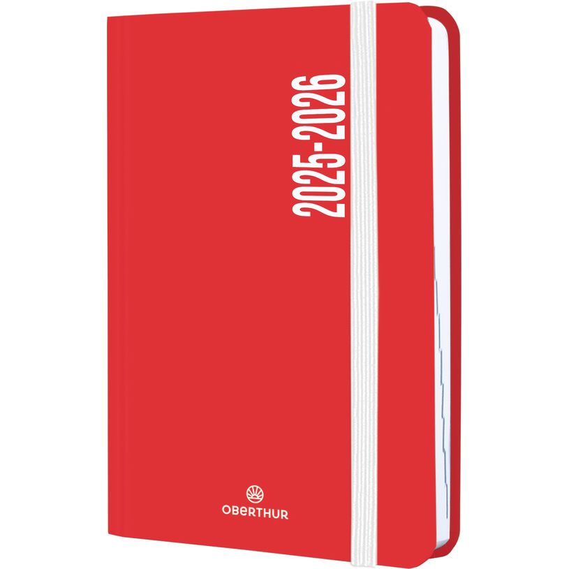 3664447195902-Agenda à élastique Alabama - 1 jour par page - 12,5 x 17,5 cm - rouge - Oberthur-P_405228443_1-0