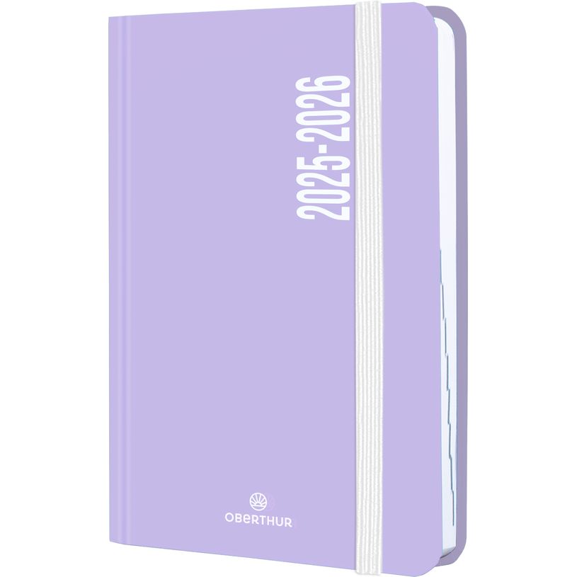3664447195926-Agenda à élastique Alabama - 1 jour par page - 12,5 x 17,5 cm - lilas - Oberthur-P_405228444_1-0