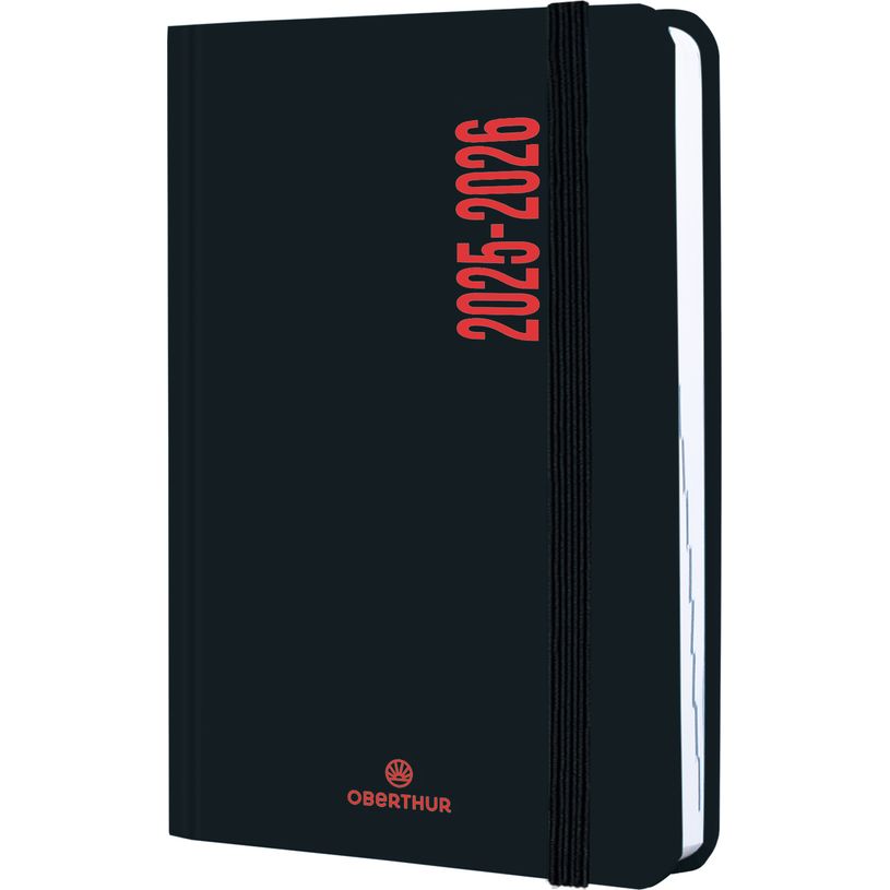 3664447195940-Agenda à élastique Alabama - 1 jour par page - 12,5 x 17,5 cm - noir et rouge - Oberthur-P_405228446_1-0