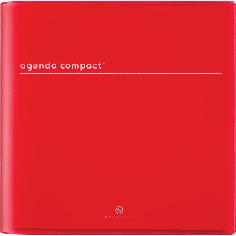 3664447199245-Agenda Boréal - 1 semaine sur 2 pages - 16,5 x 16,5 cm - rouge - Oberthur-P_405228457_1-0