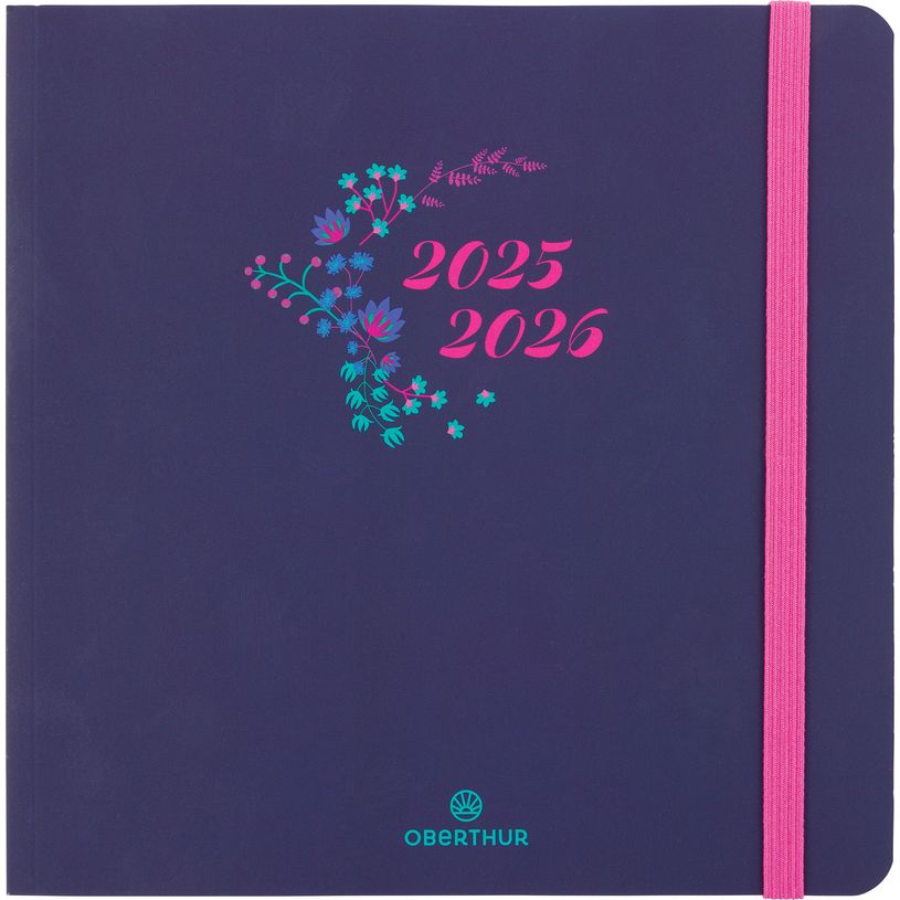 3664447196268-Agenda à élastique Tivoli - 1 semaine sur 2 pages - 16,5 x 16,5 cm - bleu nuit - Oberthu-P_405229870_1-0