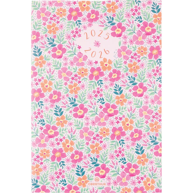 3664447198927-Agenda Chelsea - 1 semaine sur 2 pages - 17 x 24,5 cm - floralie rose - Oberthur-P_405230447_1-0