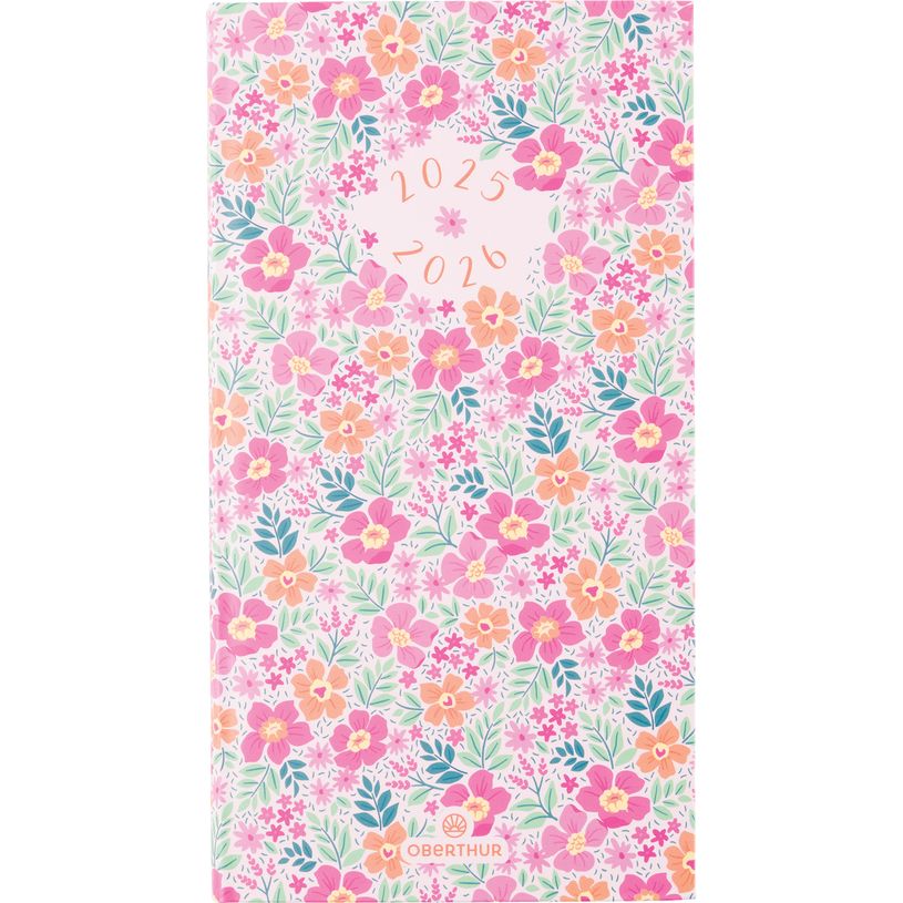 3664447199009-Agenda de poche Chelsea - 1 semaine sur 2 pages - 9,5 x 17,5 cm - floralie rose - Oberthur-P_405230449_1-0
