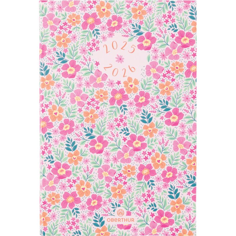 3664447199047-Agenda Chelsea - 1 semaine sur 2 pages - 10 x 15 cm - floralie rose - Oberthur-P_405230450_1-0