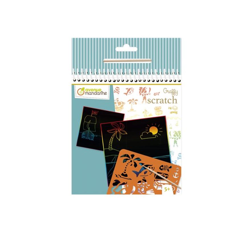 3609510521479-Avenue Mandarine Graffy Scratch - Jeu de cartes à gratter et de pochoirs - 400 g - 24 feu-P_405230581_4-2