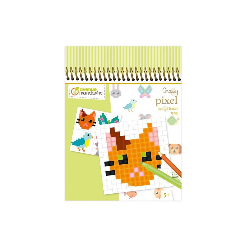 3609510521318-Graffy Pixel, Domestic Animal - livre à colorier (relié par spirale)-P_405230587_4-0