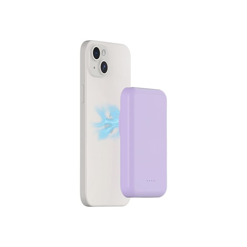 3571211524793-BIGBEN Connected - Banque d'alimentation - magnetic MagSafe wireless, Qi - 5000 mAh - 10 Watt - 2 connecteurs de sorti-P_405231862_3-4