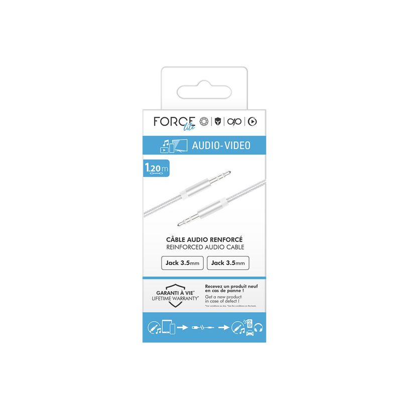 3571211530282-Force Power Lite - Câble audio - mini-phone stereo 3.5 mm mâle pour mini-phone stereo 3.5 mm mâle - 1.-P_405231892_1-3