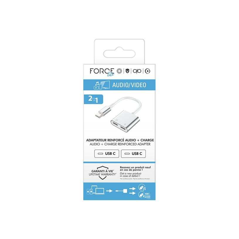 3571211530244-Force Power Lite - Casque/adaptateur de charge USB-C vers USB-C - 24 pin USB-C mâle pour -P_405231895_1-4