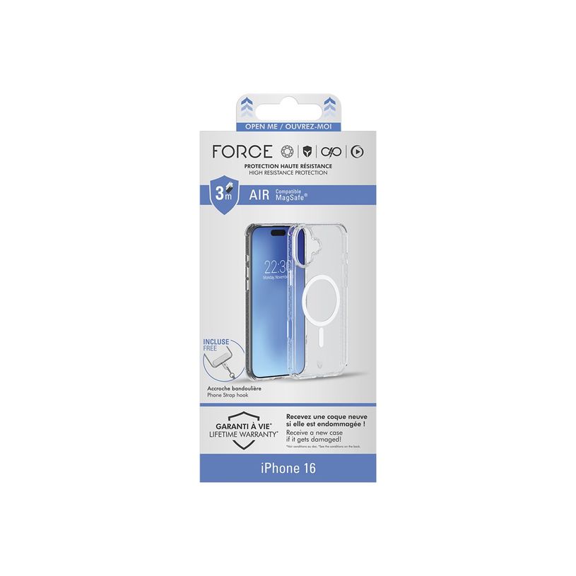 3571211529699-Force Case Air - Coque de protection pour téléphone portable - renforcé, test de chute à 3 mètres, garantie à vie - compatibilité avec MagSafe - alliage polymère, silicone liquide - tran-P_405231898_1-2