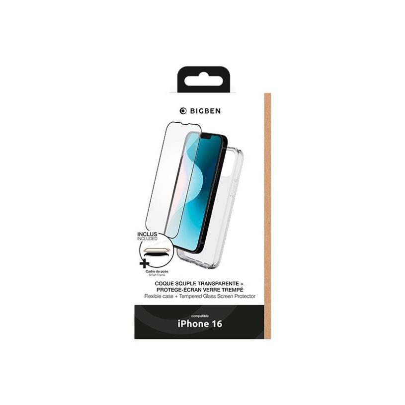 3571211528555-BIGBEN Connected  - Coque de protection  avec verre trempé  pour Apple iPhone 16 - transp-P_405231900_6-5