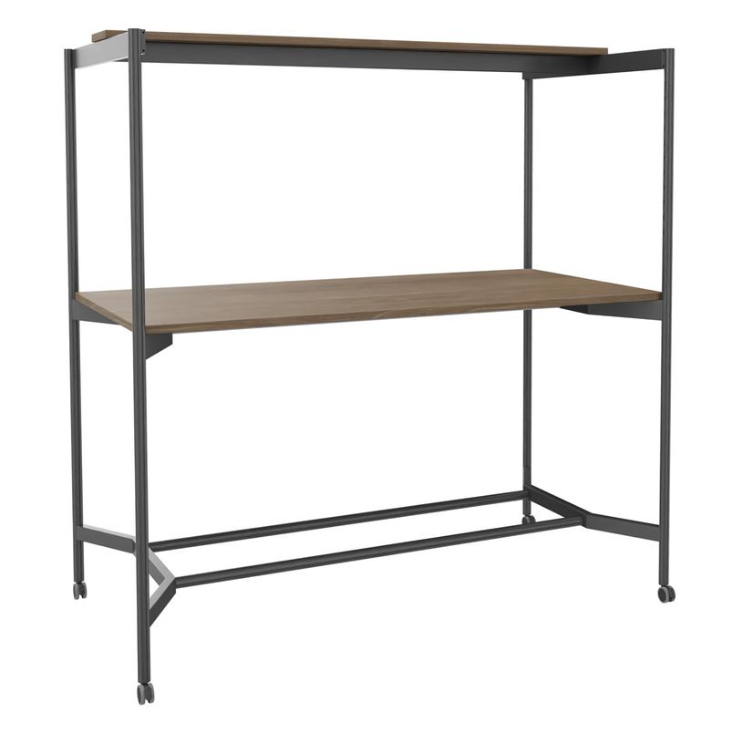 3253310546981-Table Coworking ELKI - L180 - plateau imitation noyer - pied carbone-P_405232801_1-0