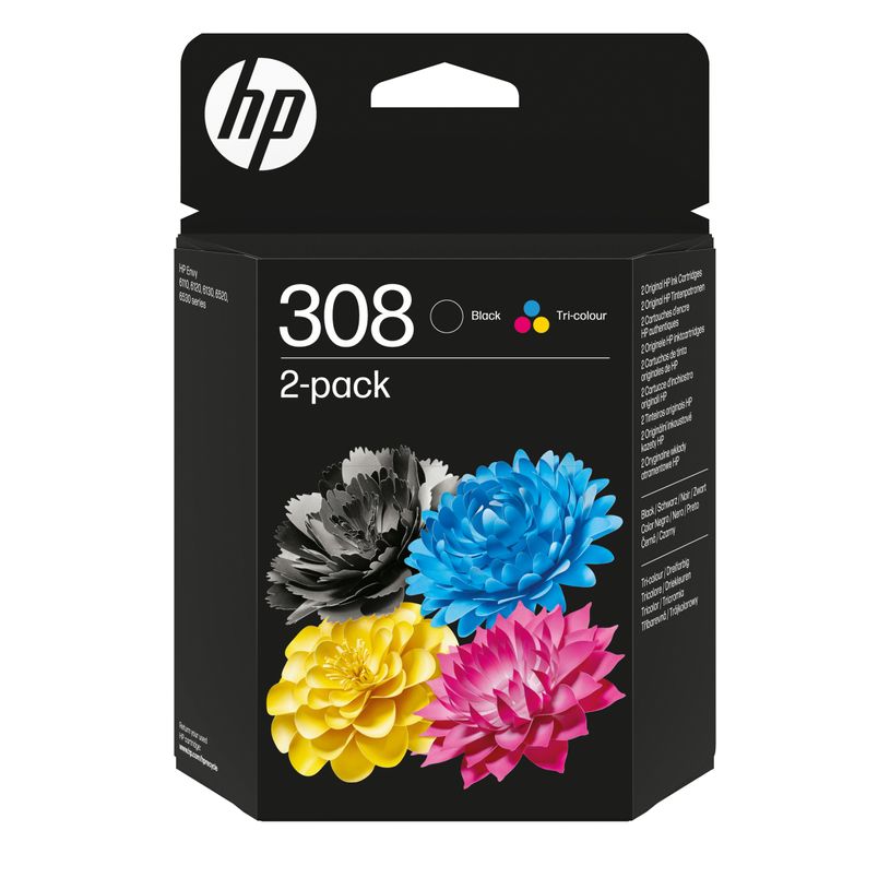 0196786390142-HP 308 - Pack de 2 - noir et 3 couleurs - cartouche d'encre originale-P_405233056_14-0
