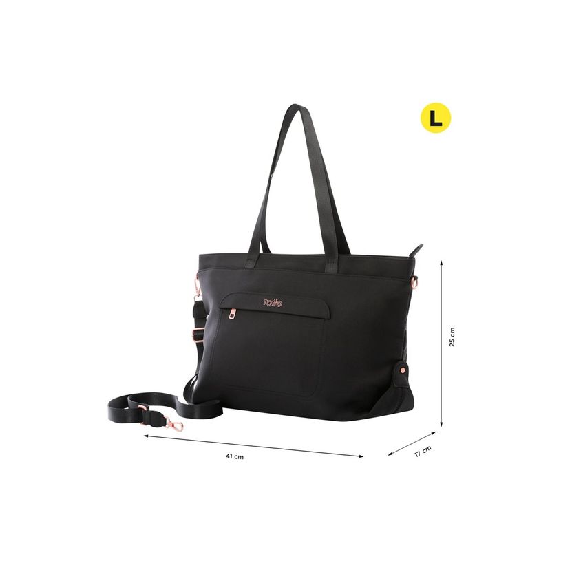7704758974165-Totto Madrid - Cabas taille L - polyester, matériel métallique - noir-P_405233674_2-2