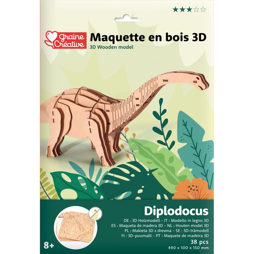 3532436509347-Maquette bois 3D Diplodocus - 38 pièces - disponible dans différents modèles--0
