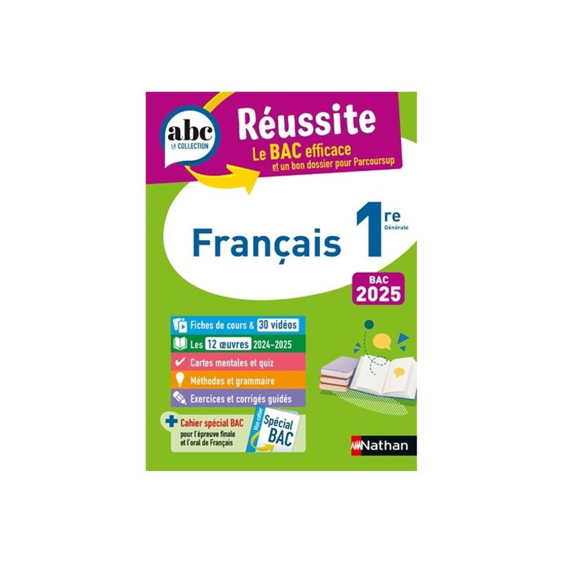9782095035563-Français - ABC Réussite - Bac 2025 - Enseignement commun Première - Cours, Méthode, Exercices et et corrigés guidés + les 12 oeuvres du Bac - ABC La Collection - 1re - livr-P_405235468_2-1