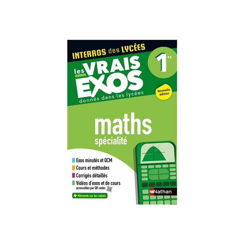 9782095038625-Maths Première - Les vrais exos du BAC - + de 100 exercices avec corrigés détaillés - Bac 2025 - Interros des Lycées - 1re - par Pasquet Stéphane, Maurette Eric - livr-P_405235470_1-0