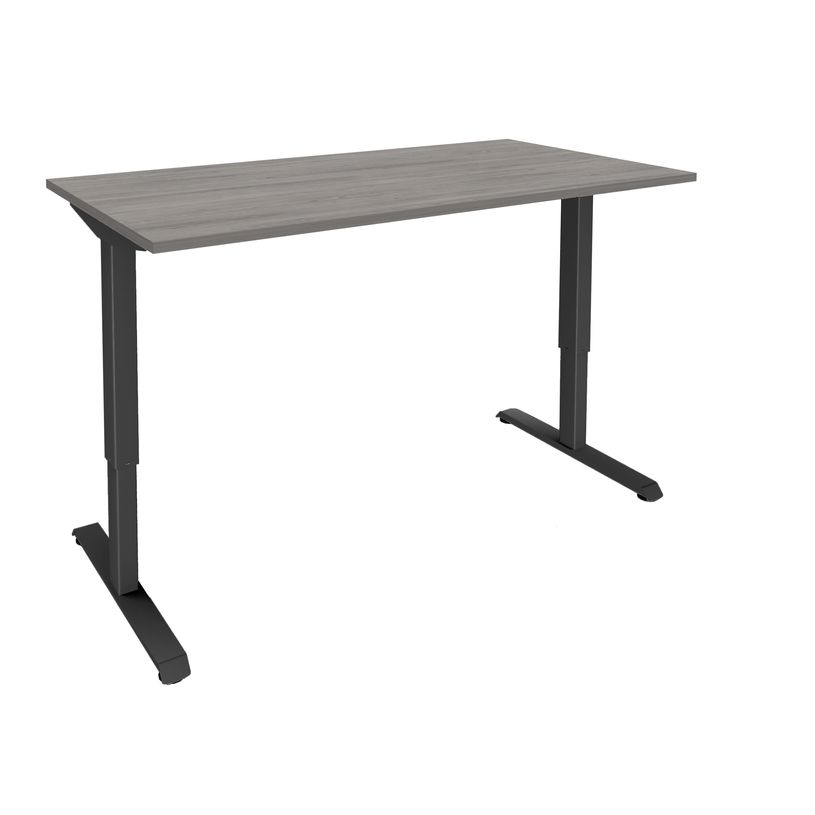 3253310222472-Bureau LEVEL - Bureau éléctrique - L120 - pied carbone - plateau imitation chêne gris-P_405239214_1-0