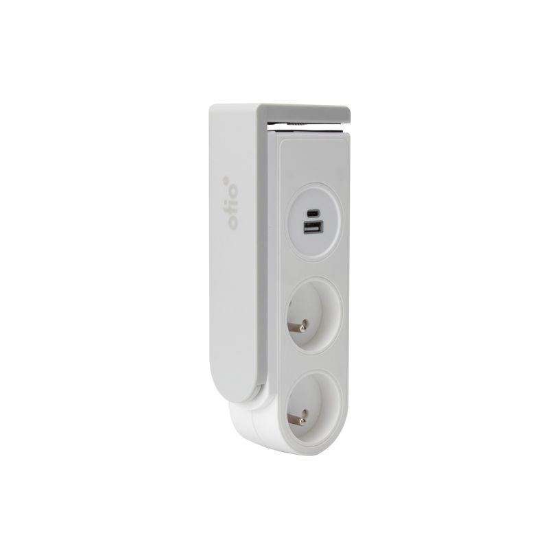 3545417601107-Otio - Coupe-circuit (clamp-mountable) - clip-on, with USB chargers - CA 230 V - 3680 Watt - connecteurs de sortie : 2 (2 x Type E, USB, 24 pin-P_405239224_2-3