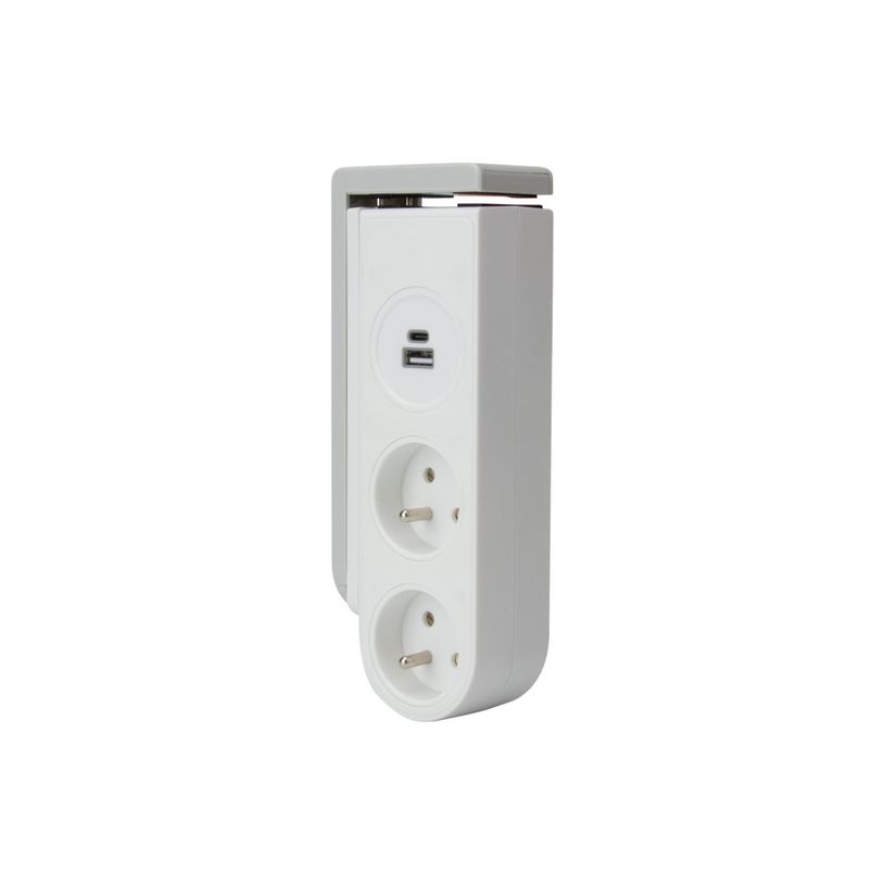 3545417601107-Otio - Coupe-circuit (clamp-mountable) - clip-on, with USB chargers - CA 230 V - 3680 Watt - connecteurs de sortie : 2 (2 x Type E, USB, 24 pin-P_405239224_3-2