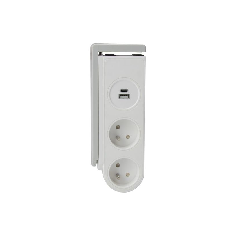 3545417601107-Otio - Coupe-circuit (clamp-mountable) - clip-on, with USB chargers - CA 230 V - 3680 Watt - connecteurs de sortie : 2 (2 x Type E, USB, 24 pin-P_405239224_4-1