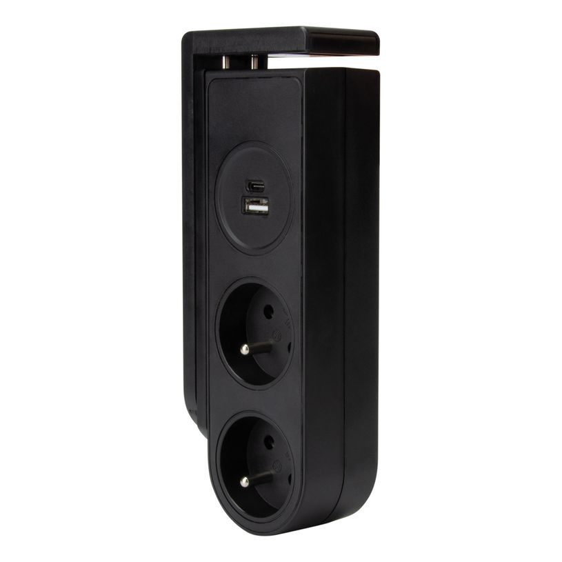 3545417601114-Otio - Coupe-circuit (clamp-mountable) - clip-on, with USB chargers - CA 230 V - 3680 Watt - connecteurs de sortie : 2 (2 x Type E, USB, 24 pi-P_405239225_2-1