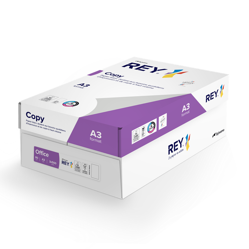 3141728720003-Rey Copy - Papier blanc - A3 (297 x 420 mm) - 80 g/m² - 1500 feuilles (carton de 3 ramettes)--1