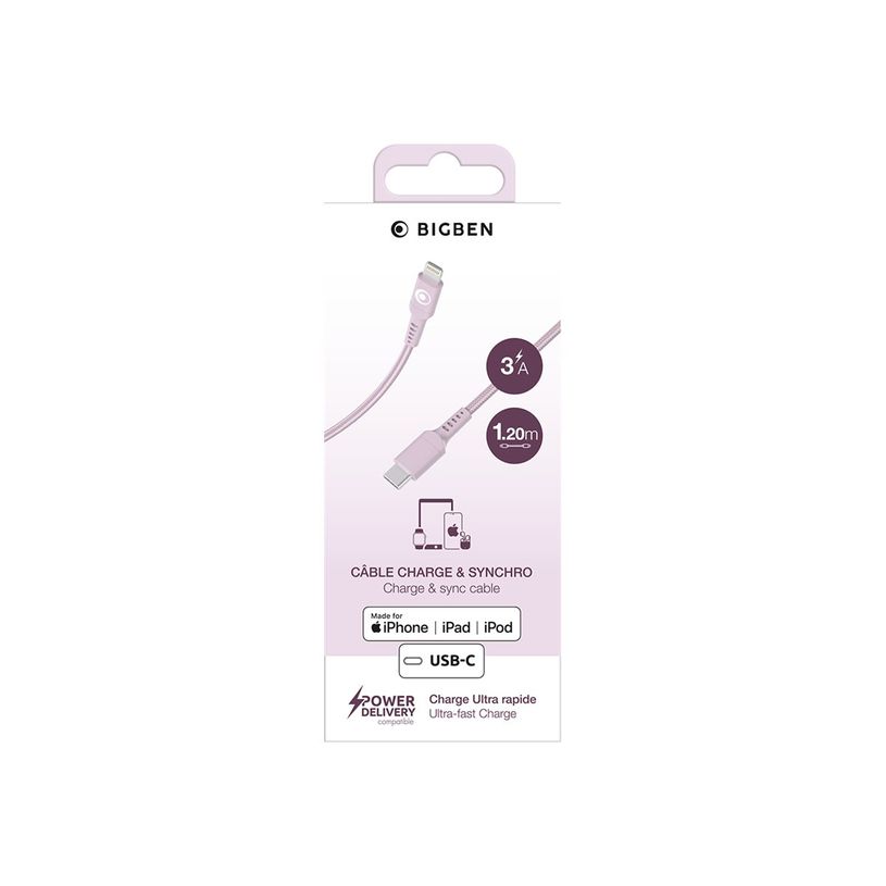 3571211536185-BIGBEN Connected - Câble Lightning - 24 pin USB-C mâle pour Lightning mâle - 1.2 m - ro-P_405240139_2-5