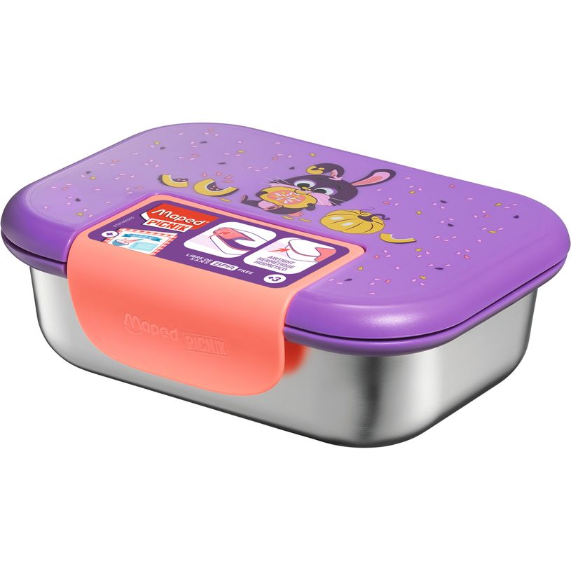 3154148740025-Boîte repas MINIZ en acier inoxydable 900 ml pour enfants – Design Lapin – Hermétiqu-P_405240390_1-0