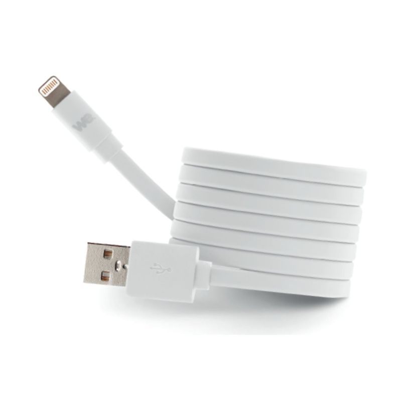 3304490412396-WE - Câble Lightning - USB mâle pour Lightning mâle - 1 m - blanc - plat-P_405240460_7-3