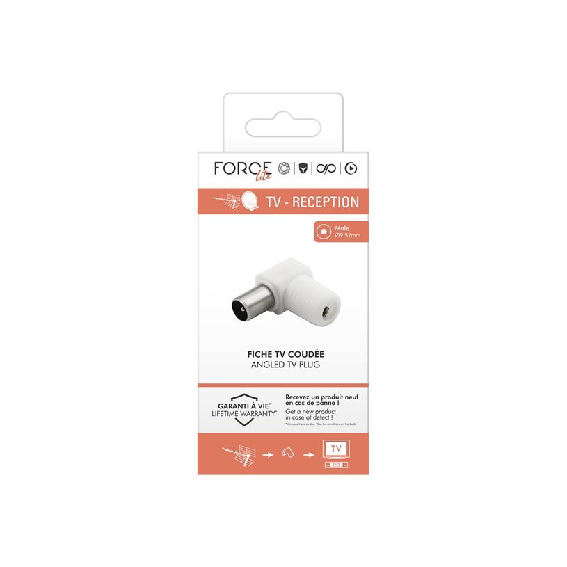 3571211530411-Force Power Lite - Adaptateur d'antenne - IEC connector (9.52mm) mâle incliné - blanc-P_405240477_2-4