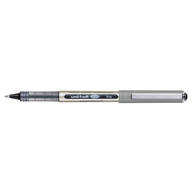4902778315156-Roller encre liquide écriture moyenne - plastique recyclé uni ball EYE (eco) 0,7 mm - Noir--0